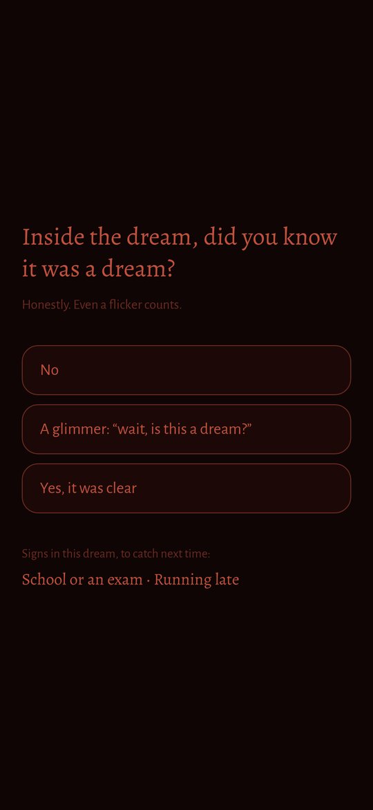 One question. And the signs in that dream.