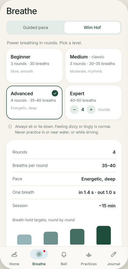 Breathe. Pick a Wim Hof level.